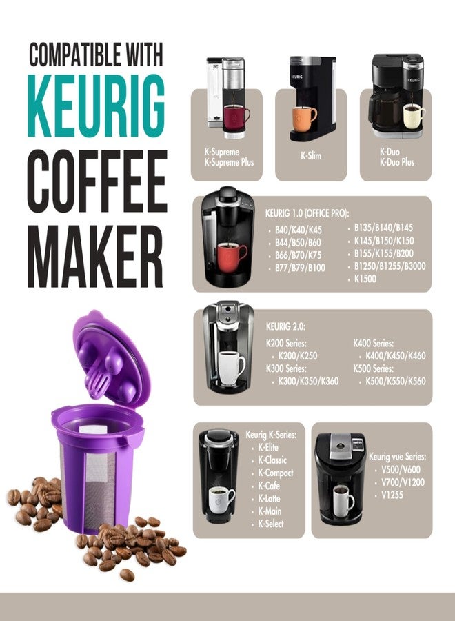 PUREHQ 4 Reusable K Cups for Keurig Supreme, K-Supreme Plus, K Slim, K-Classic by PureHQ - Refillable Kcup for Keurig Coffee Maker - MultiStream Coffee Pods Filter - Image 2